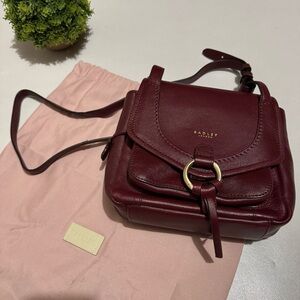 Radley London Burgundy Leather Crossbody Shoulder Bag Purse